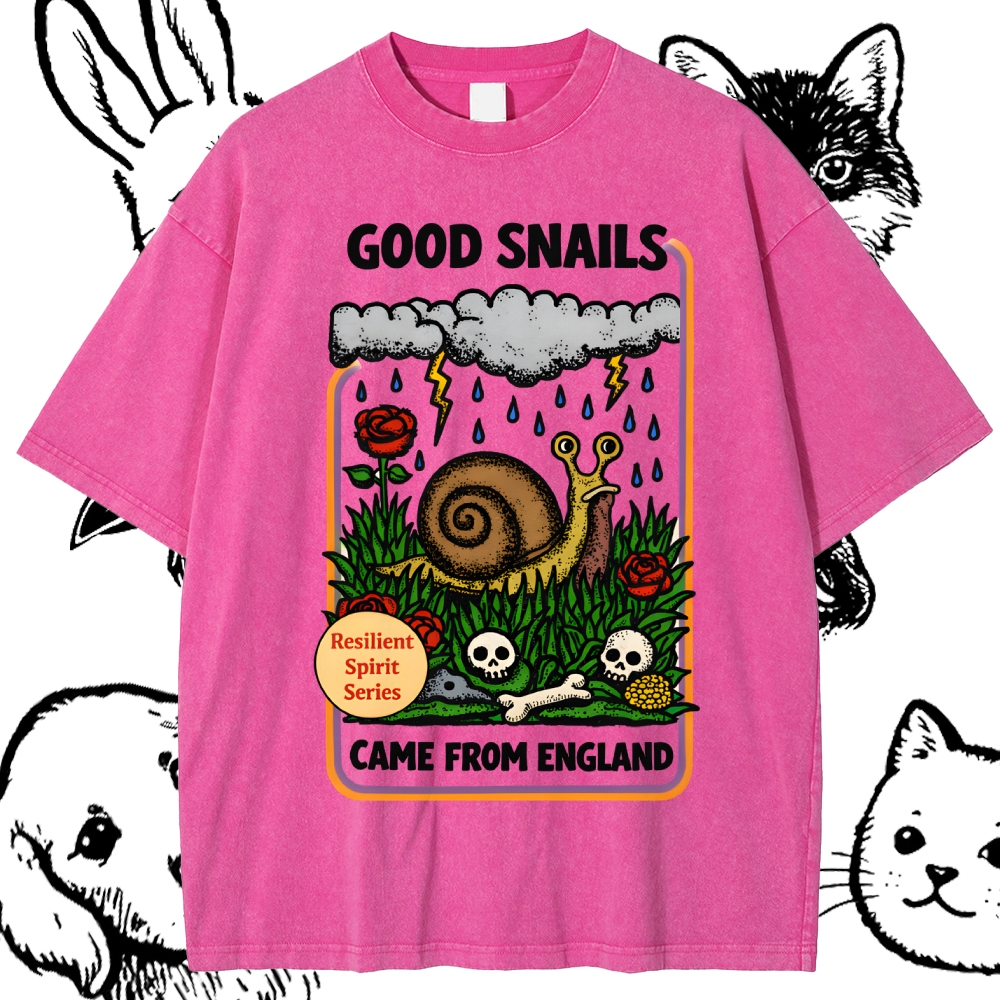 The Resilient English Snail Cotton Vintage Wash Classic Graphic Tee