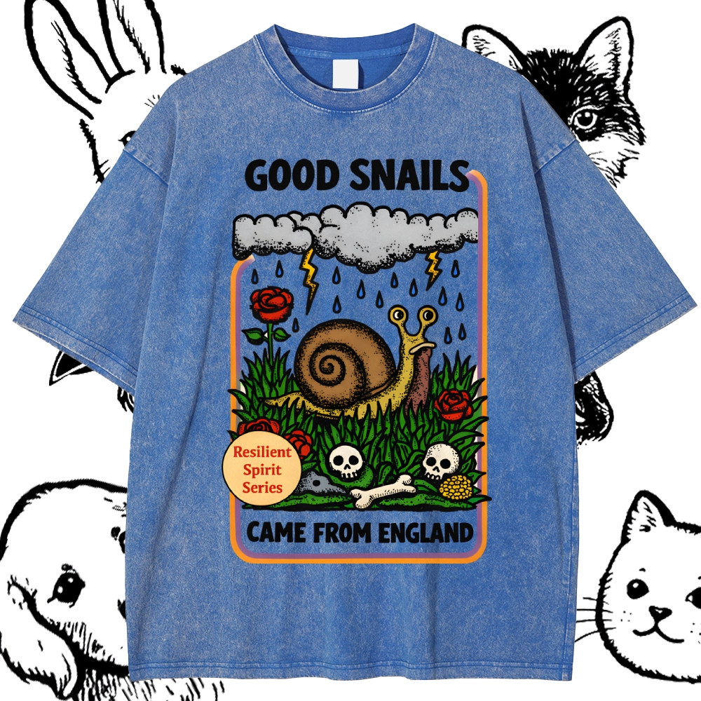 The Resilient English Snail Cotton Vintage Wash Classic Graphic Tee
