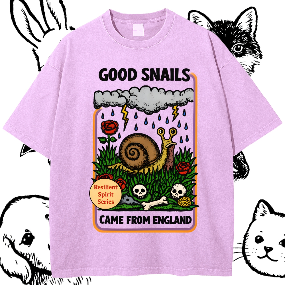 The Resilient English Snail Cotton Vintage Wash Classic Graphic Tee