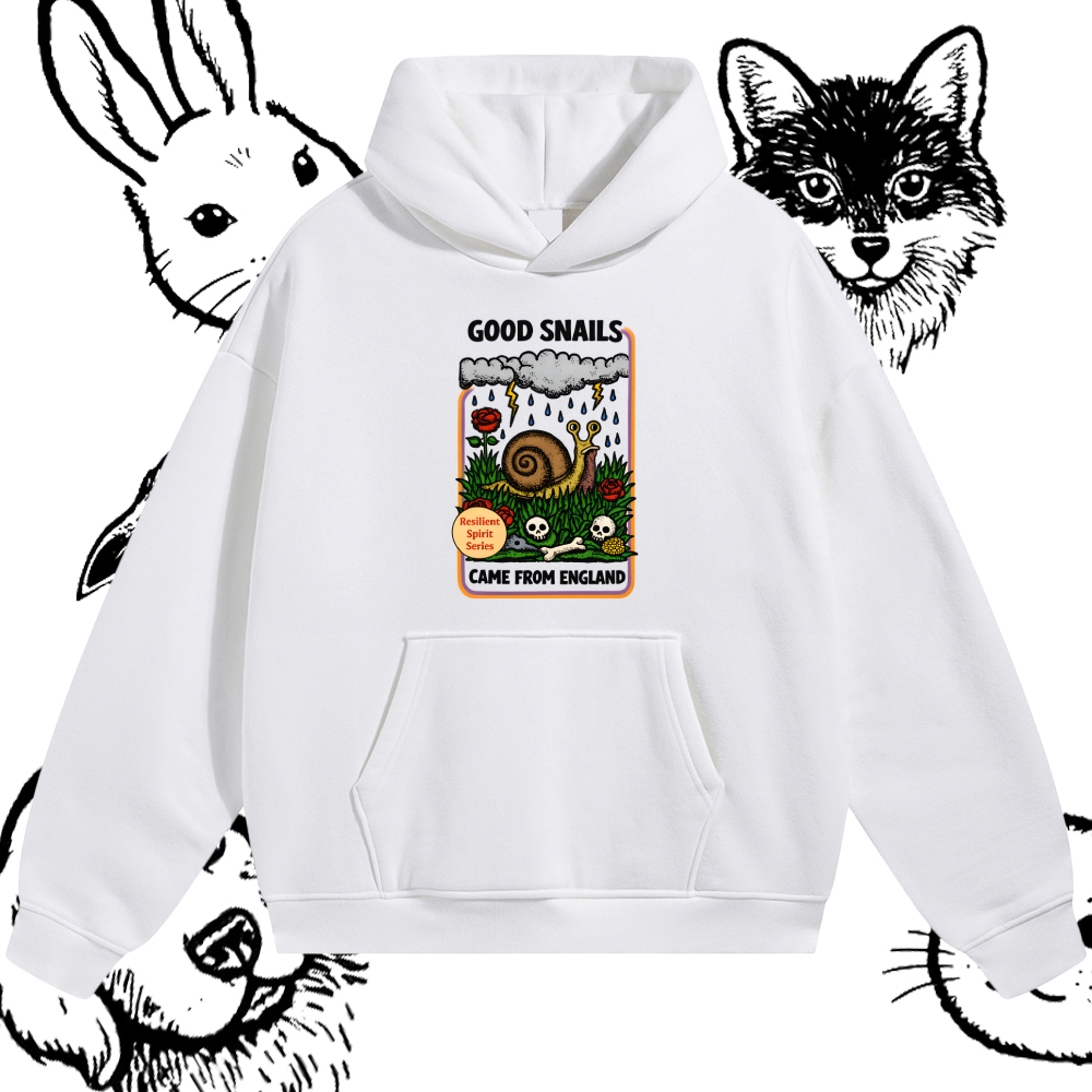The Resilient English Snail Cotton Blend Classic Fit Unisex Hoodie