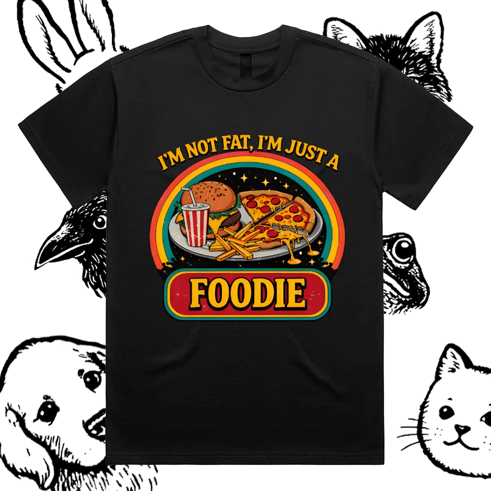 The Intergalactic Foodie Feast Cotton Classic Fit Retro Dark Humor Graphic Tee