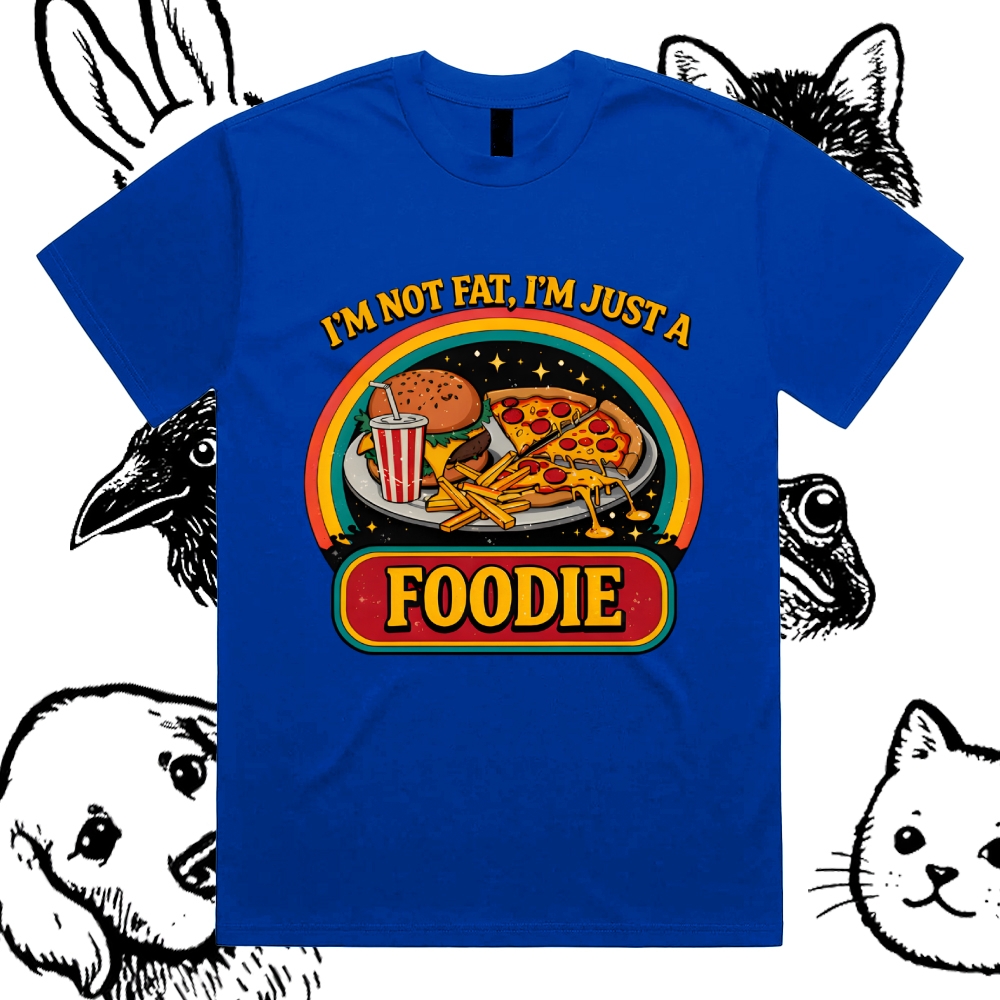 The Intergalactic Foodie Feast Cotton Classic Fit Retro Dark Humor Graphic Tee
