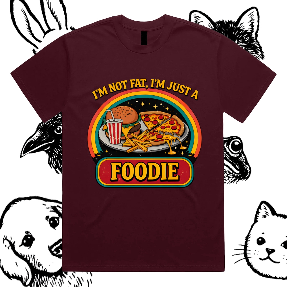 The Intergalactic Foodie Feast Cotton Classic Fit Retro Dark Humor Graphic Tee