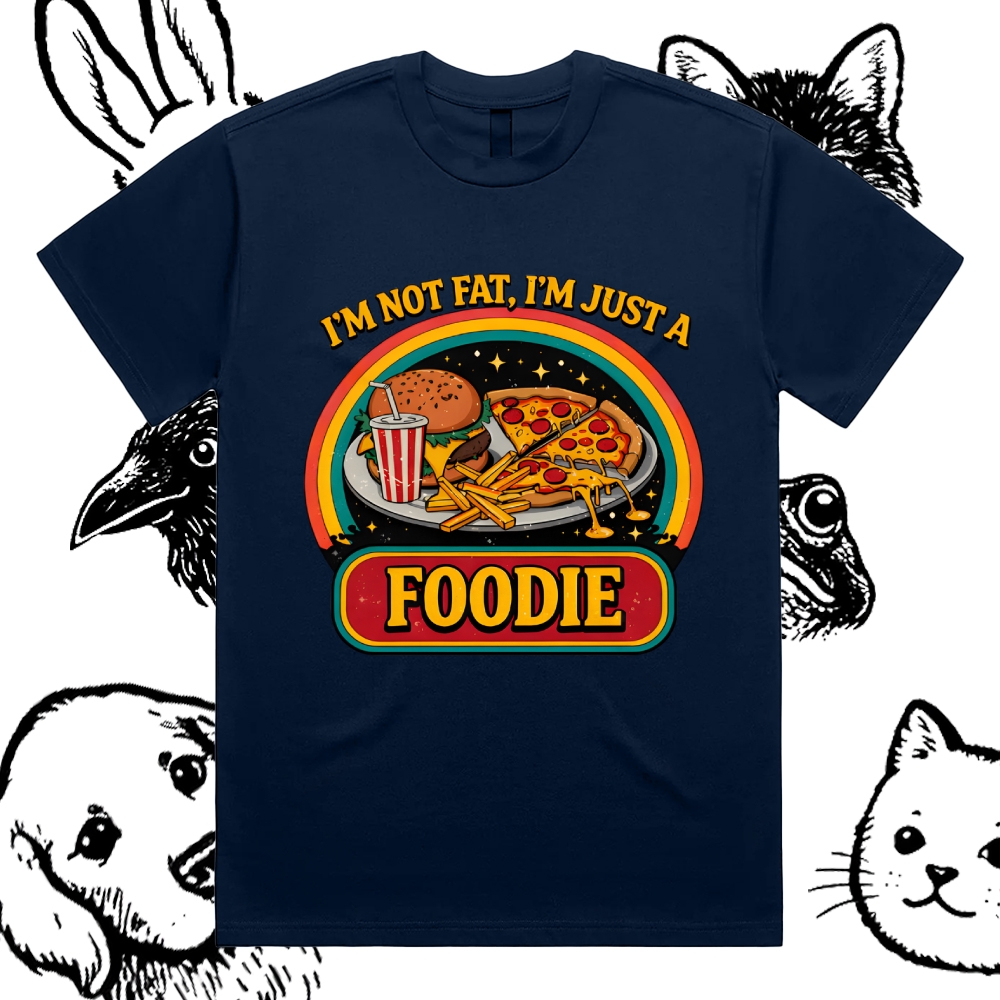 The Intergalactic Foodie Feast Cotton Classic Fit Retro Dark Humor Graphic Tee