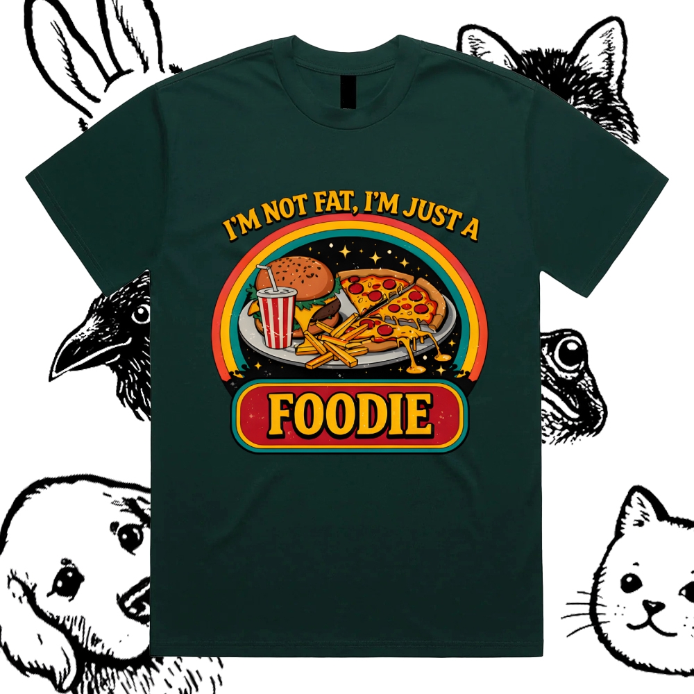 The Intergalactic Foodie Feast Cotton Classic Fit Retro Dark Humor Graphic Tee