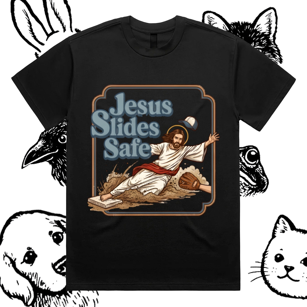 The Divine Home Run Legend Cotton Classic Fit Retro Dark Humor Graphic Tee