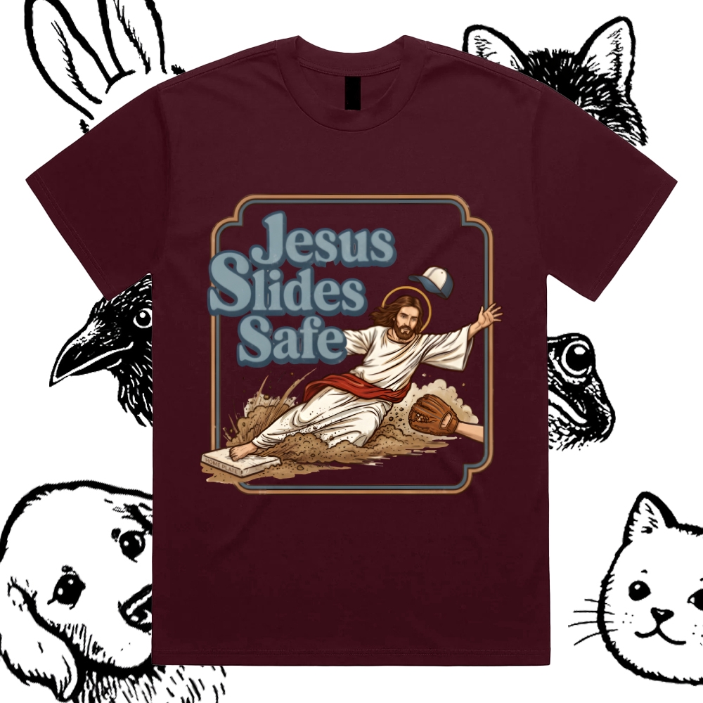 The Divine Home Run Legend Cotton Classic Fit Retro Dark Humor Graphic Tee
