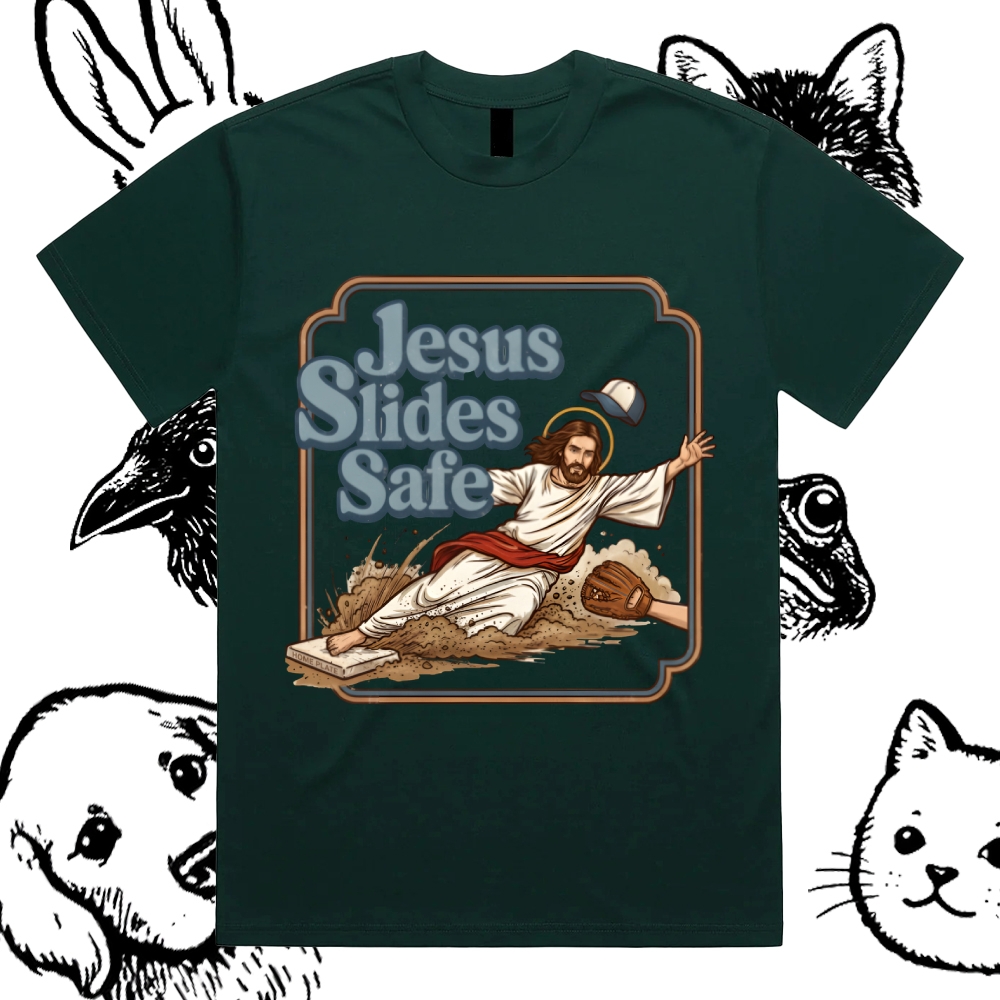 The Divine Home Run Legend Cotton Classic Fit Retro Dark Humor Graphic Tee