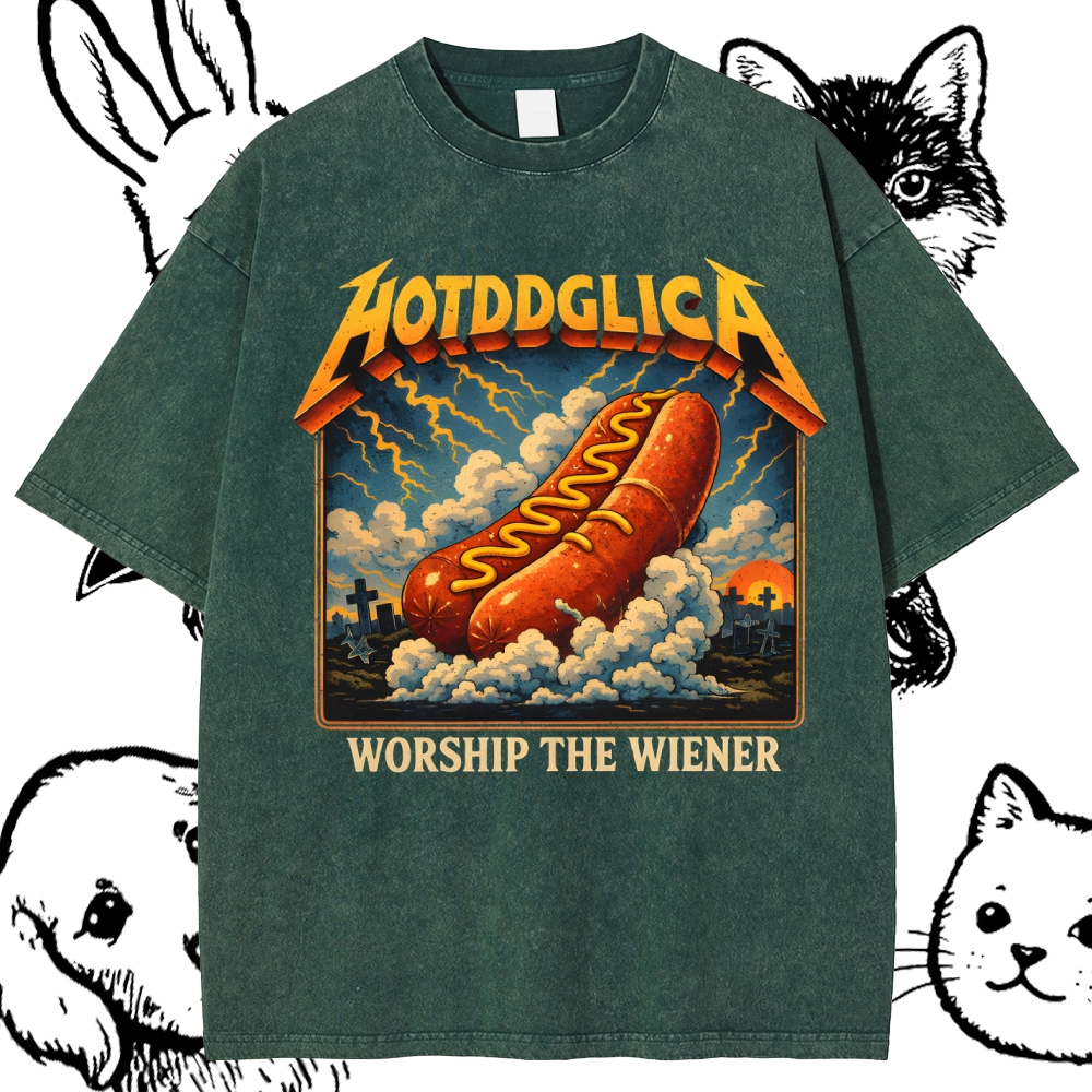 Master Of Wieners Cotton Vintage Wash Classic Graphic Tee