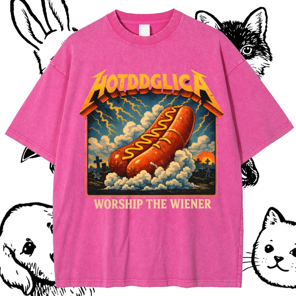 Master Of Wieners Cotton Vintage Wash Classic Graphic Tee