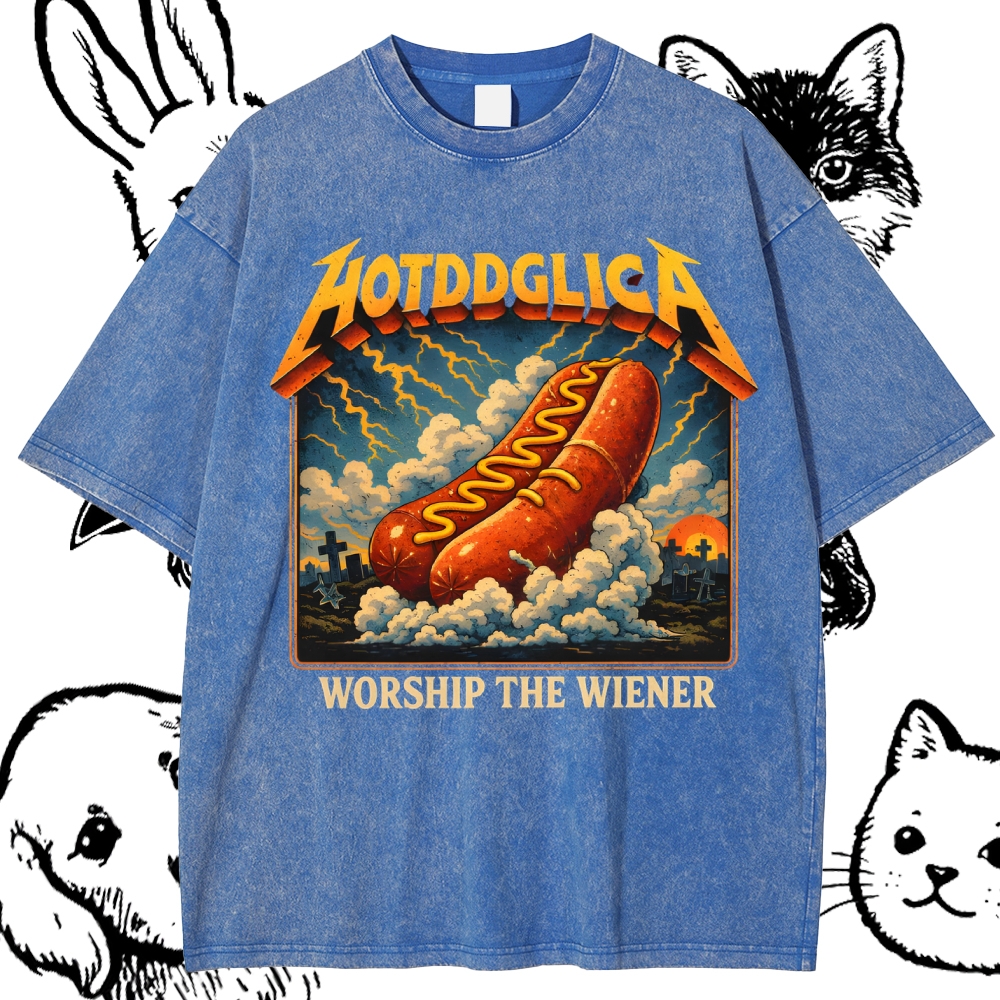 Master Of Wieners Cotton Vintage Wash Classic Graphic Tee