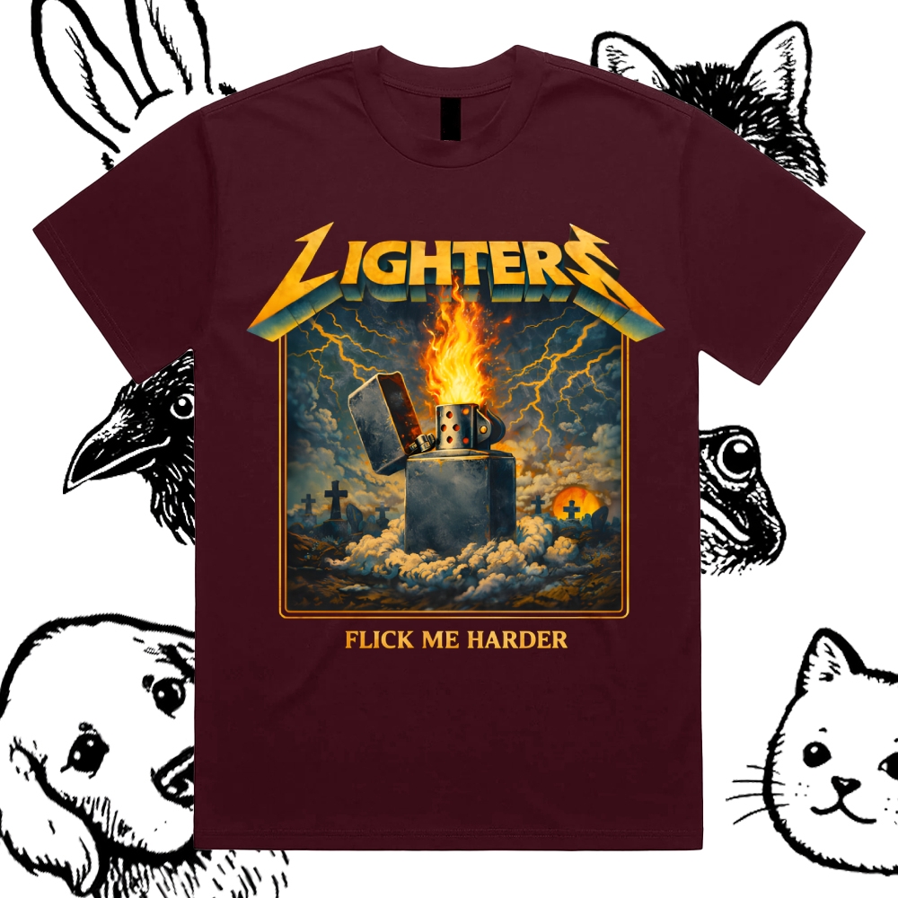 Master Of Lighters Cotton Classic Fit Retro Dark Humor Graphic Tee