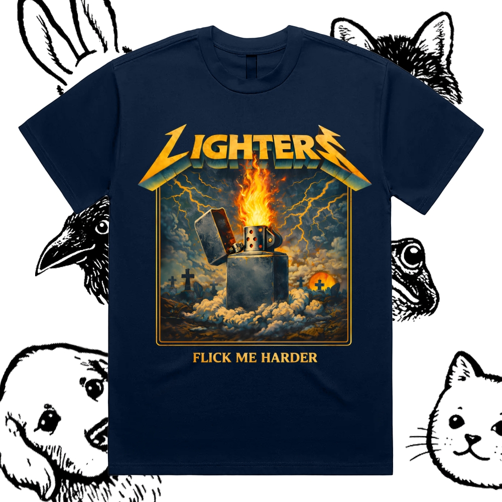 Master Of Lighters Cotton Classic Fit Retro Dark Humor Graphic Tee