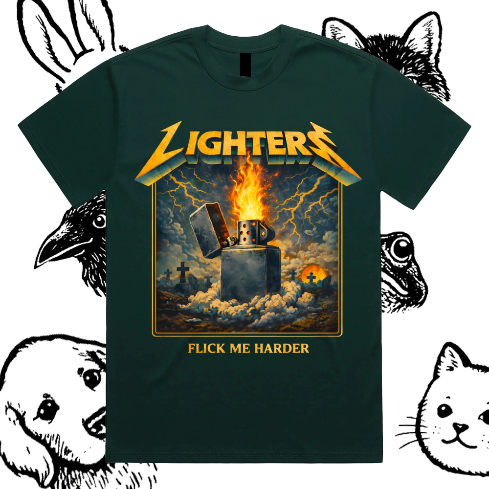 Master Of Lighters Cotton Classic Fit Retro Dark Humor Graphic Tee