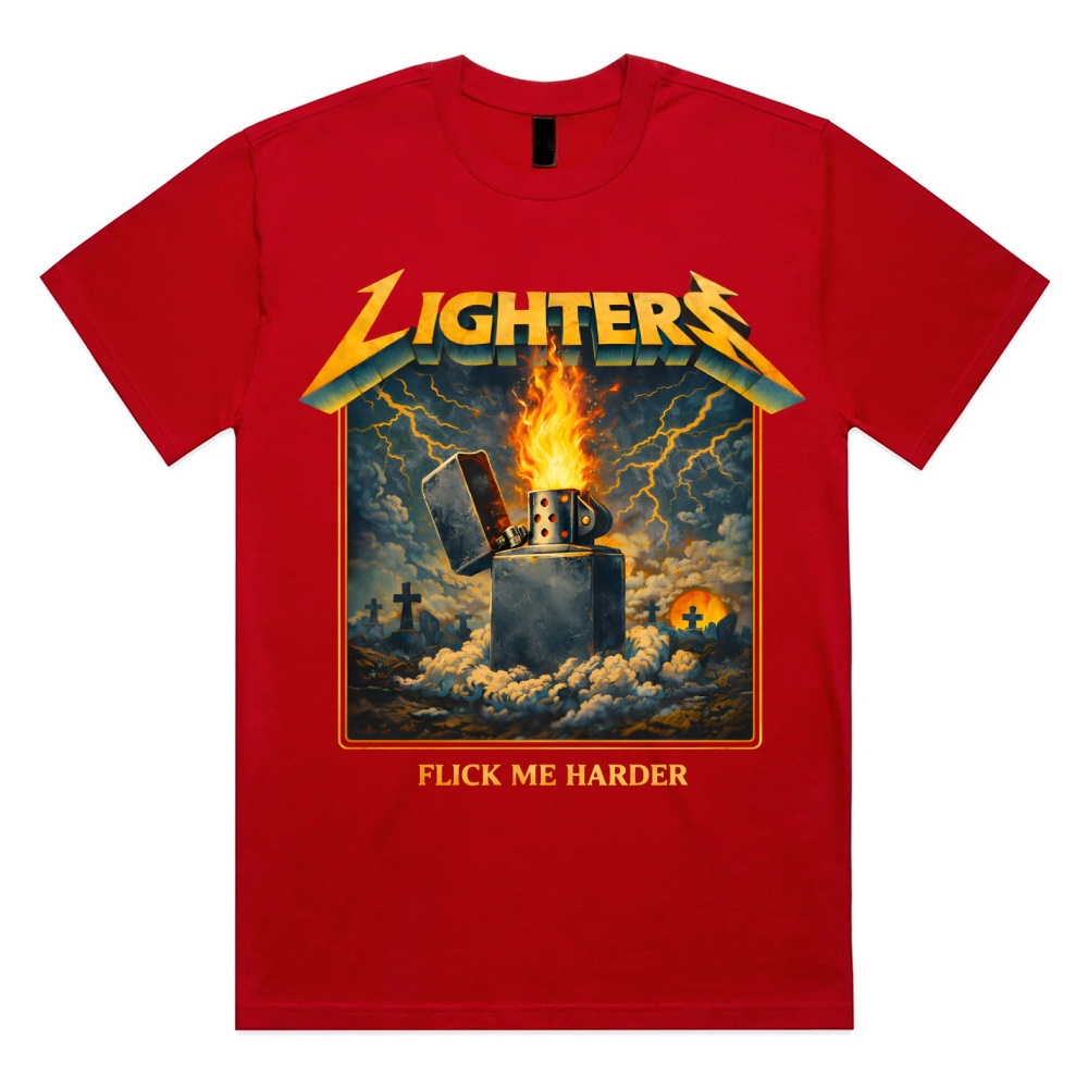 Master Of Lighters Cotton Classic Fit Retro Dark Humor Graphic Tee