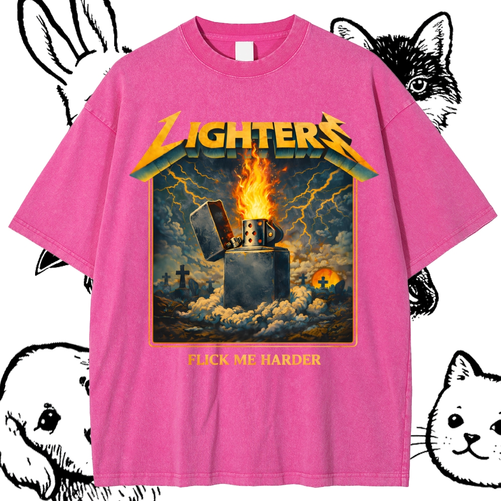 Master Of Lighters Cotton Vintage Wash Classic Graphic Tee