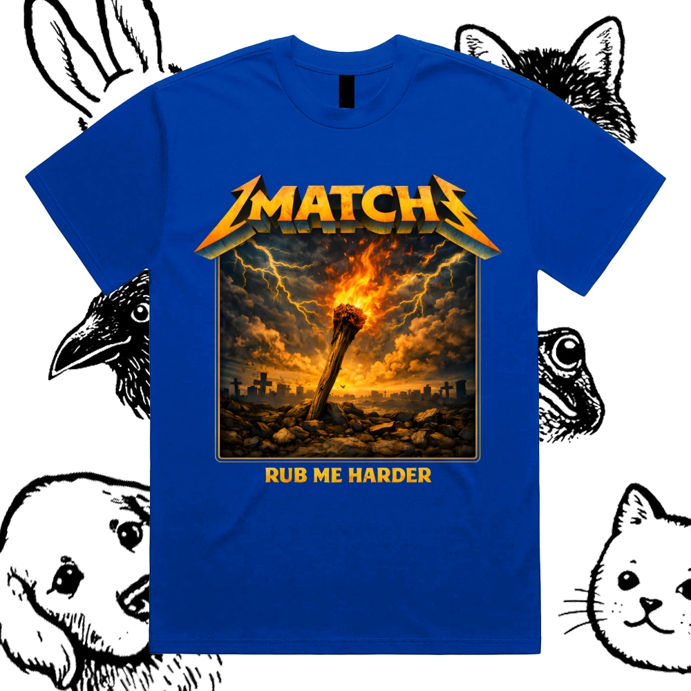 Strike The Match Cotton Classic Fit Retro Dark Humor Graphic Tee