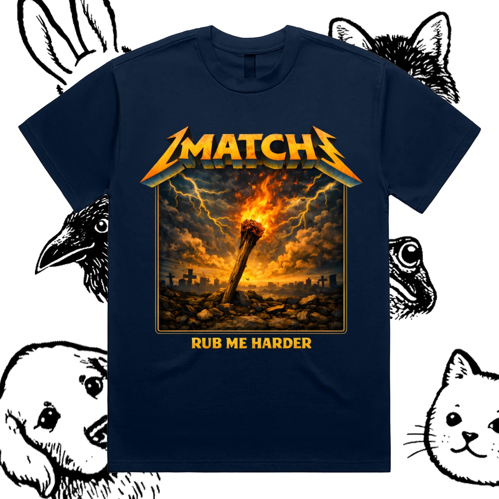 Strike The Match Cotton Classic Fit Retro Dark Humor Graphic Tee