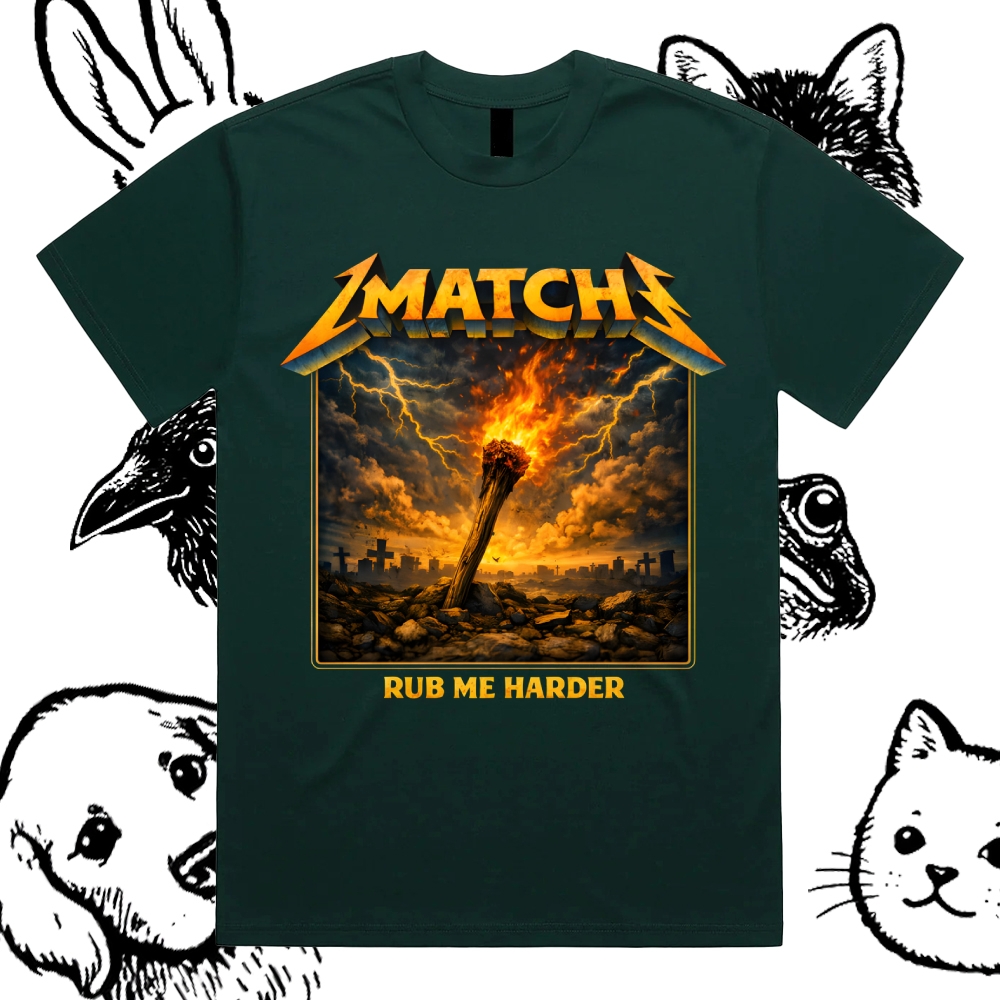Strike The Match Cotton Classic Fit Retro Dark Humor Graphic Tee