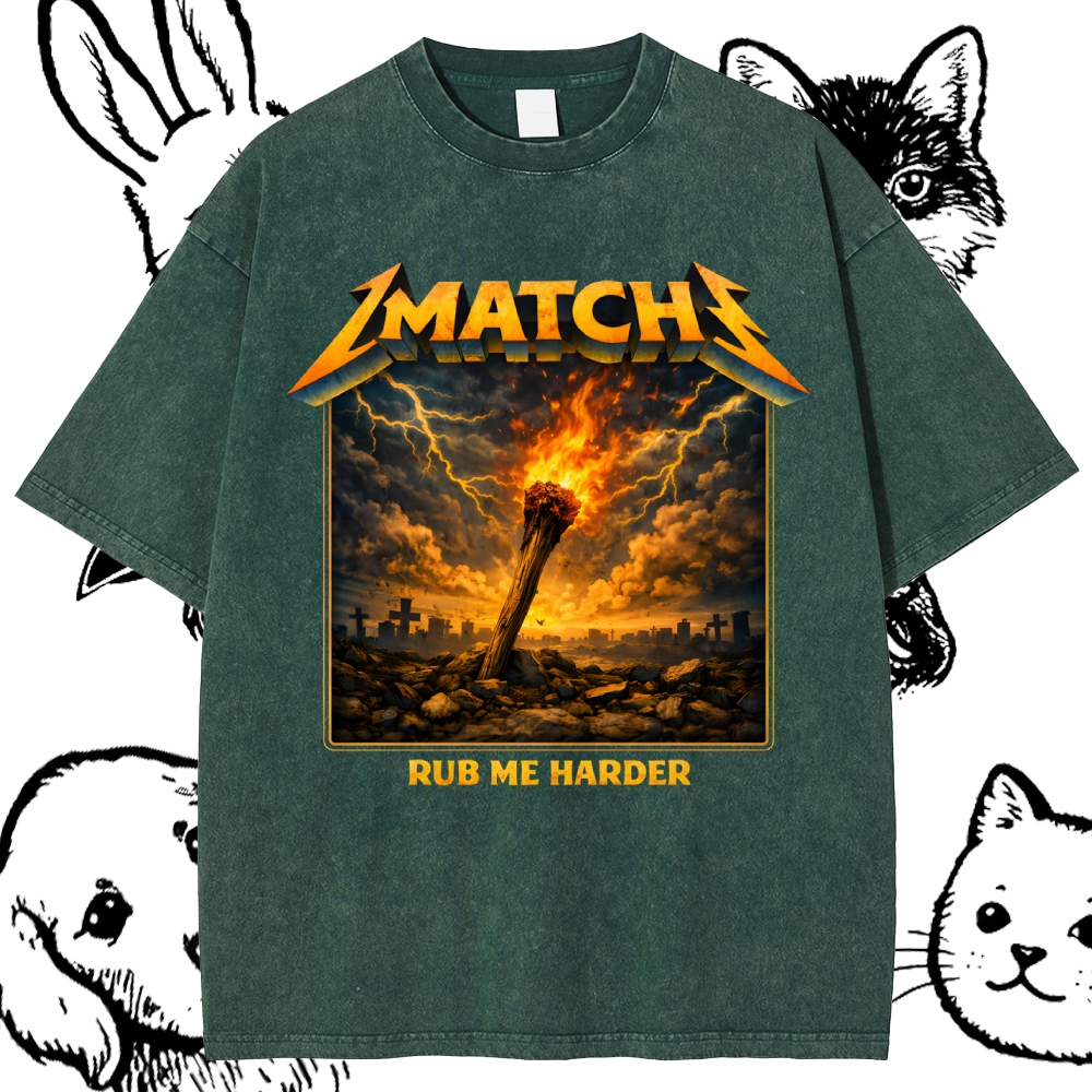 Strike The Match Cotton Vintage Wash Classic Graphic Tee