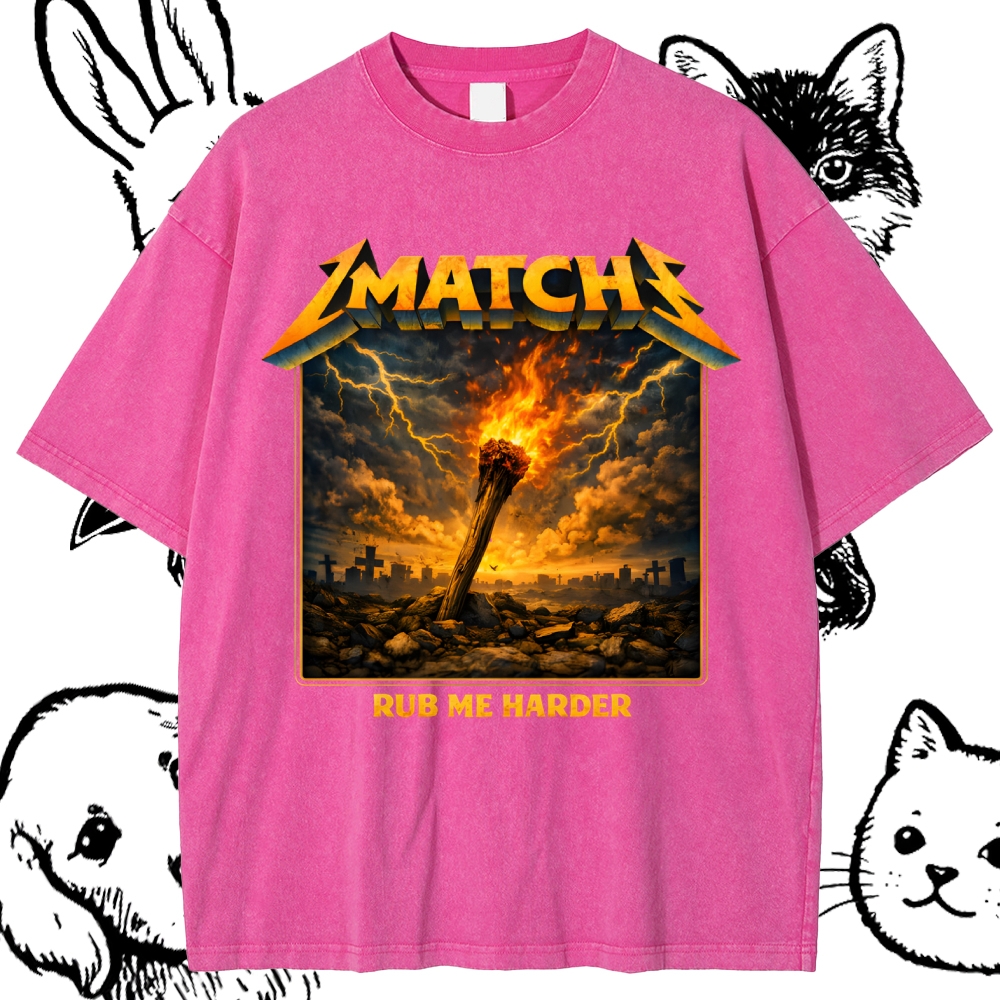 Strike The Match Cotton Vintage Wash Classic Graphic Tee