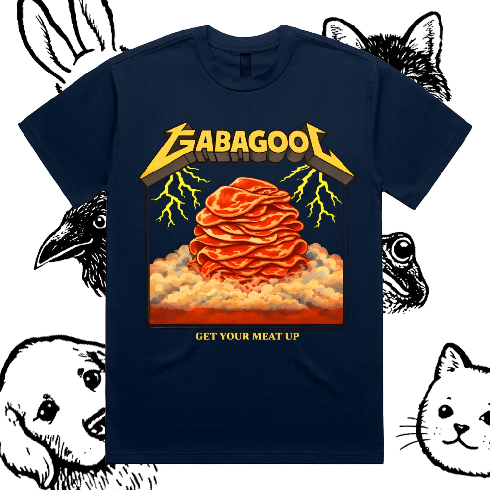 Gabagool Meat Storm Cotton Classic Fit Retro Dark Humor Graphic Tee