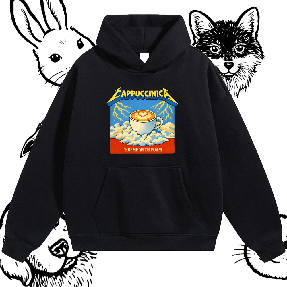 Cappuccinica: Foam Lightning Cotton Blend Classic Fit Unisex Hoodie