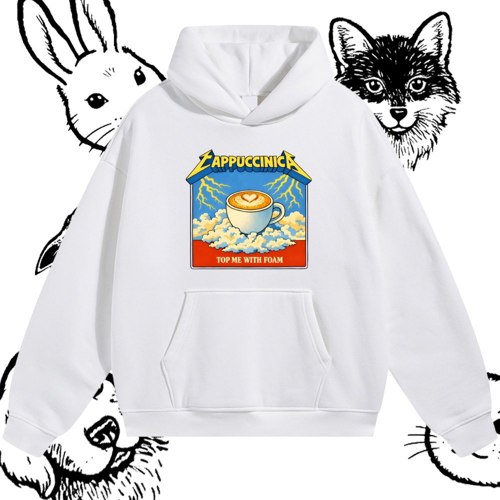 Cappuccinica: Foam Lightning Cotton Blend Classic Fit Unisex Hoodie