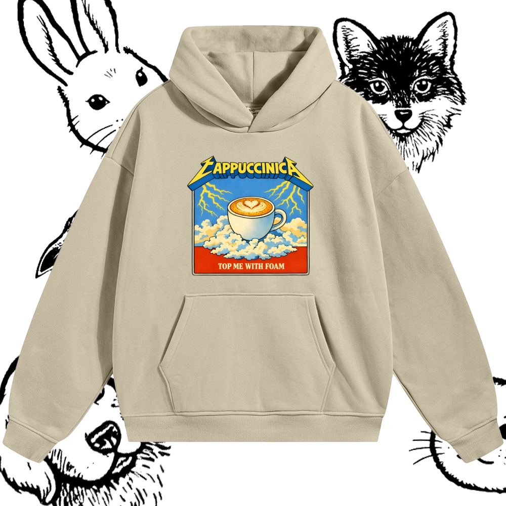 Cappuccinica: Foam Lightning Cotton Blend Classic Fit Unisex Hoodie