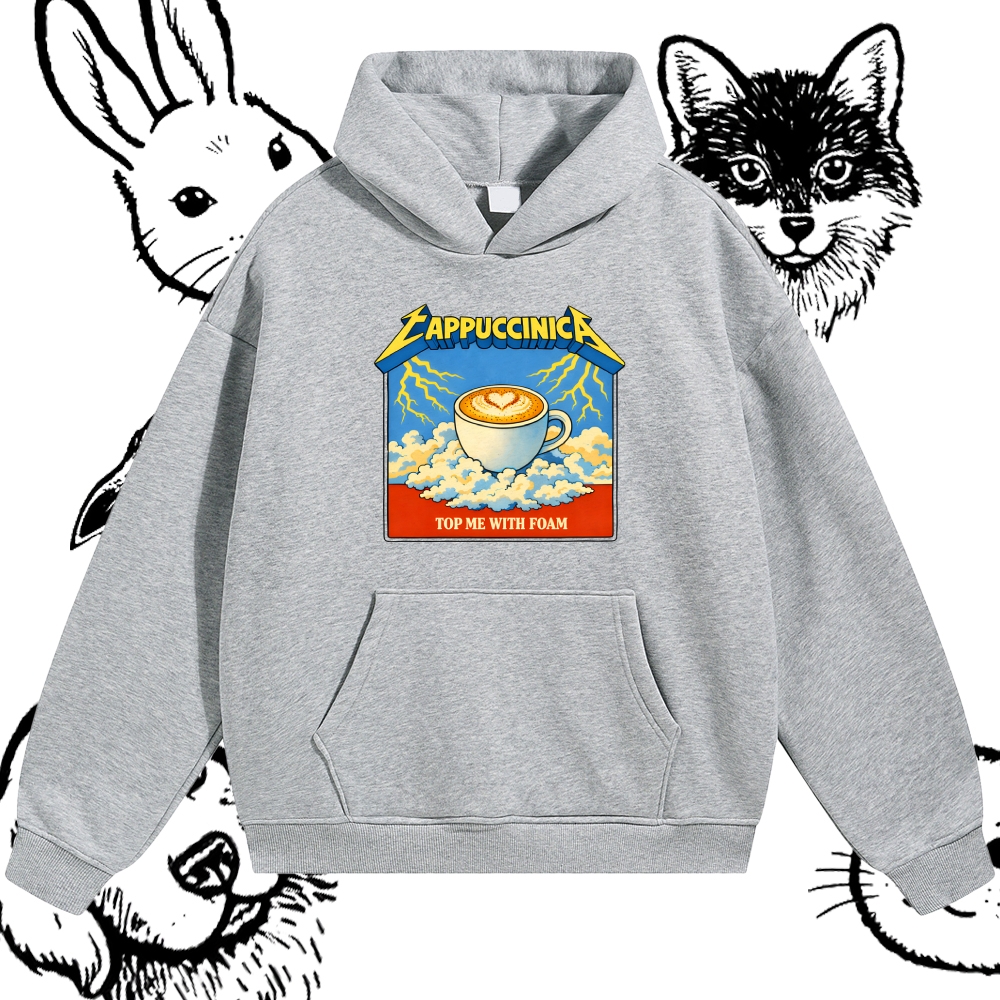Cappuccinica: Foam Lightning Cotton Blend Classic Fit Unisex Hoodie