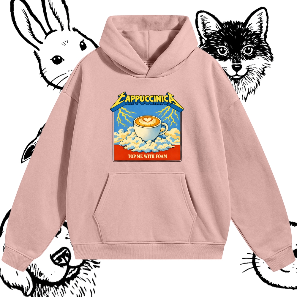 Cappuccinica: Foam Lightning Cotton Blend Classic Fit Unisex Hoodie