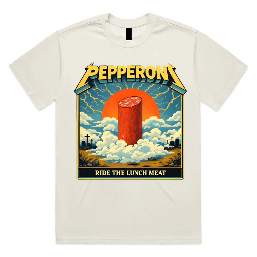 Ride The Lunch Meat Cotton Classic Fit Retro Dark Humor Graphic Tee