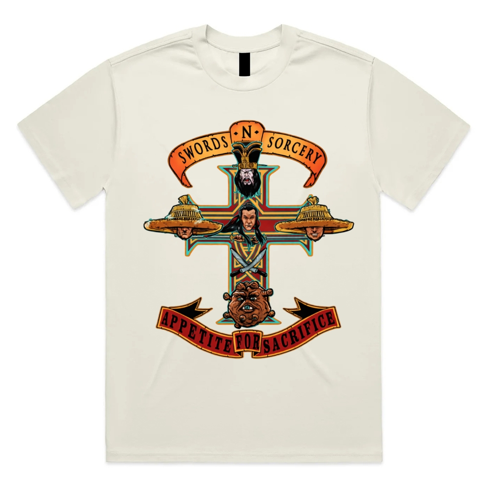 Appetite For Sacrifice Cotton Classic Fit Retro Dark Humor Graphic Tee