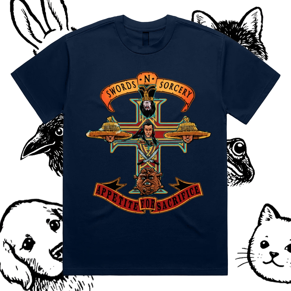 Appetite For Sacrifice Cotton Classic Fit Retro Dark Humor Graphic Tee