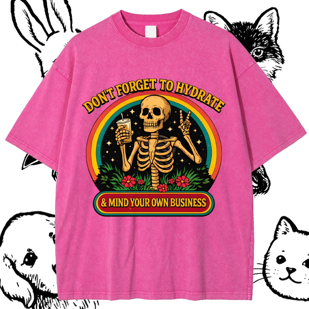 Hydrated And Mindful Cotton Vintage Wash Classic Graphic Tee