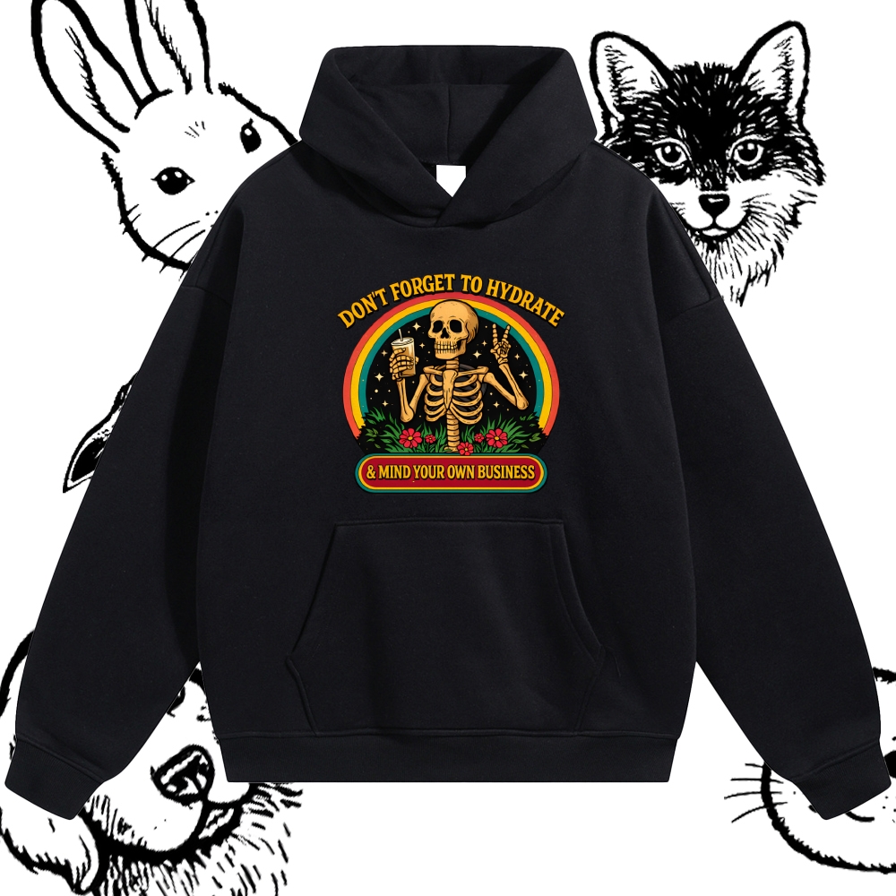 Hydrated And Mindful Cotton Blend Classic Fit Unisex Hoodie