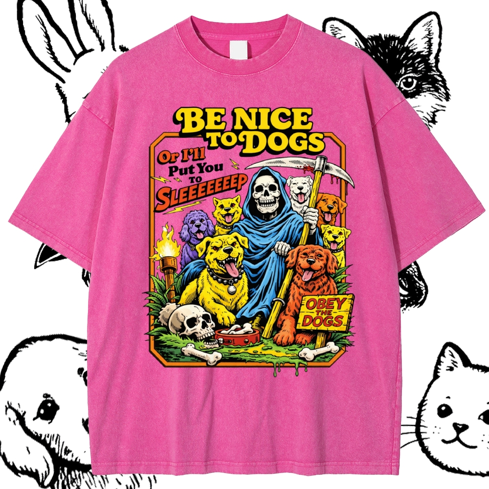 Reaper's Dog Warning Cotton Vintage Wash Classic Graphic Tee