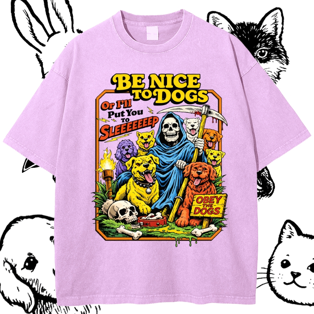 Reaper's Dog Warning Cotton Vintage Wash Classic Graphic Tee