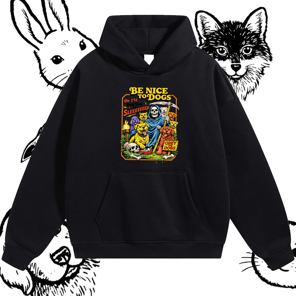 Reaper's Dog Warning Cotton Blend Classic Fit Unisex Hoodie