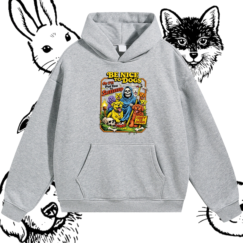 Reaper's Dog Warning Cotton Blend Classic Fit Unisex Hoodie