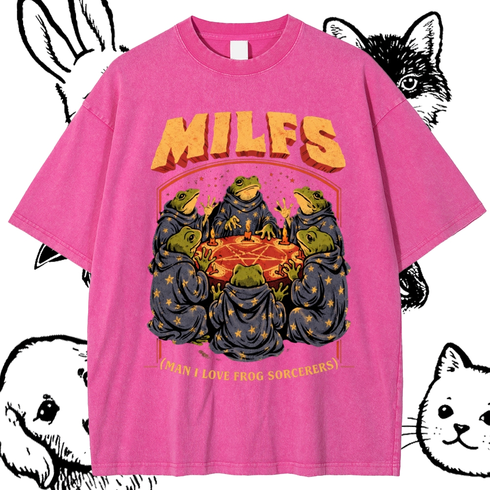 Frog Sorcerer Ritual Cotton Vintage Wash Classic Graphic Tee