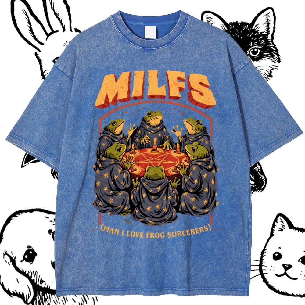 Frog Sorcerer Ritual Cotton Vintage Wash Classic Graphic Tee
