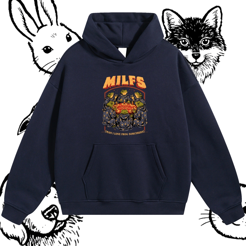 Frog Sorcerer Ritual Cotton Blend Classic Fit Unisex Hoodie