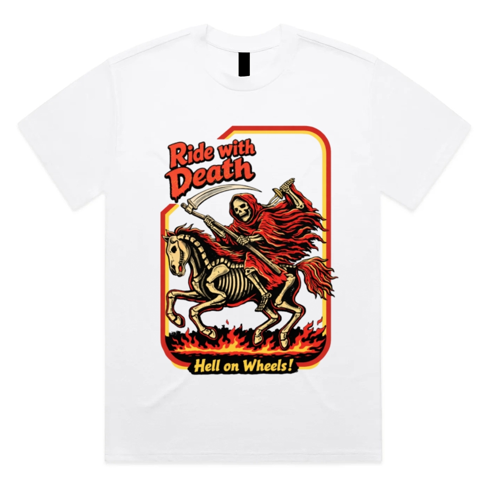 Death Rider Spirit Cotton Classic Fit Retro Dark Humor Graphic Tee