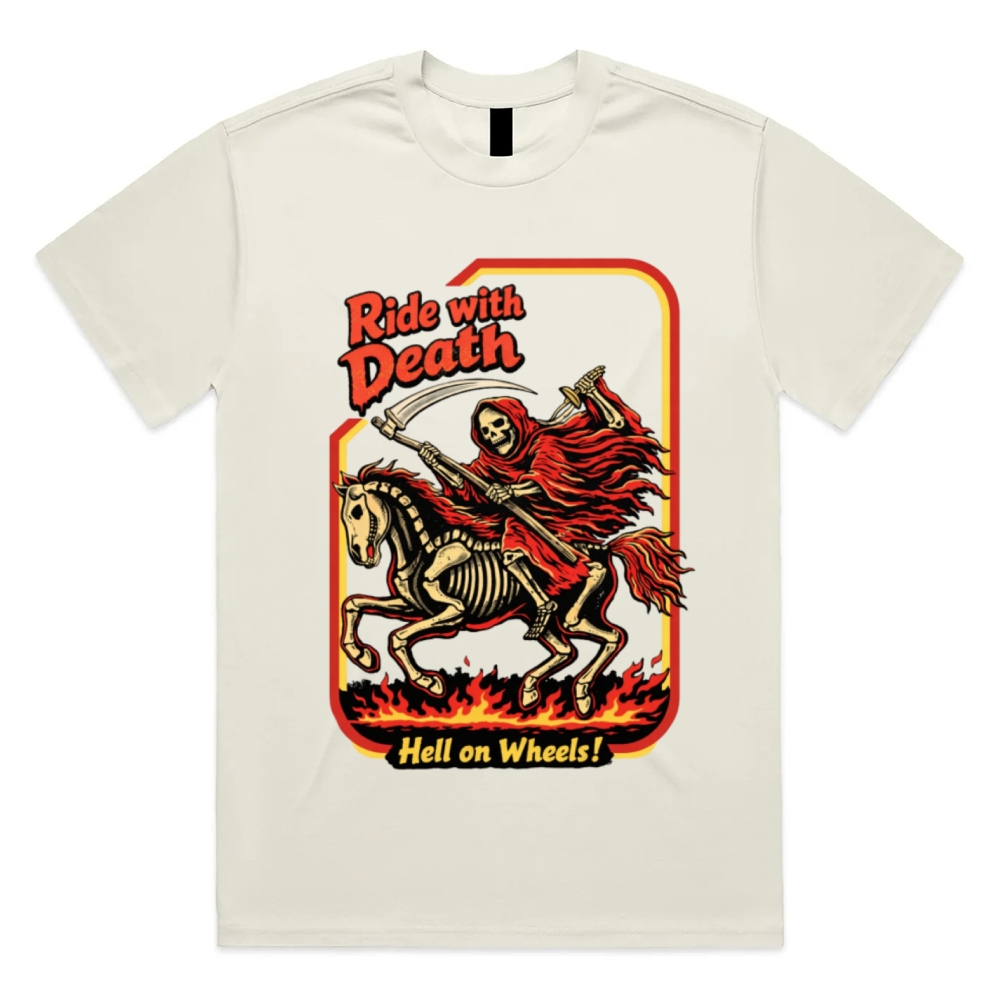 Death Rider Spirit Cotton Classic Fit Retro Dark Humor Graphic Tee