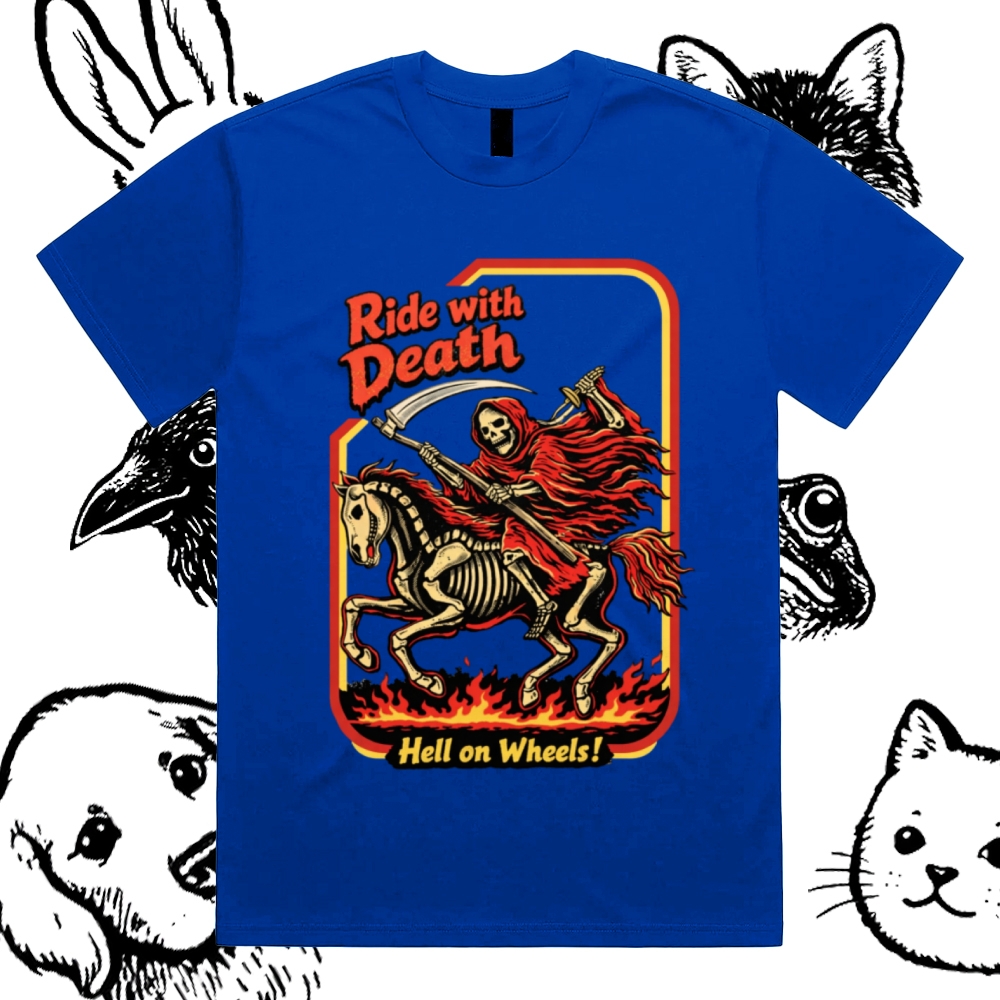 Death Rider Spirit Cotton Classic Fit Retro Dark Humor Graphic Tee