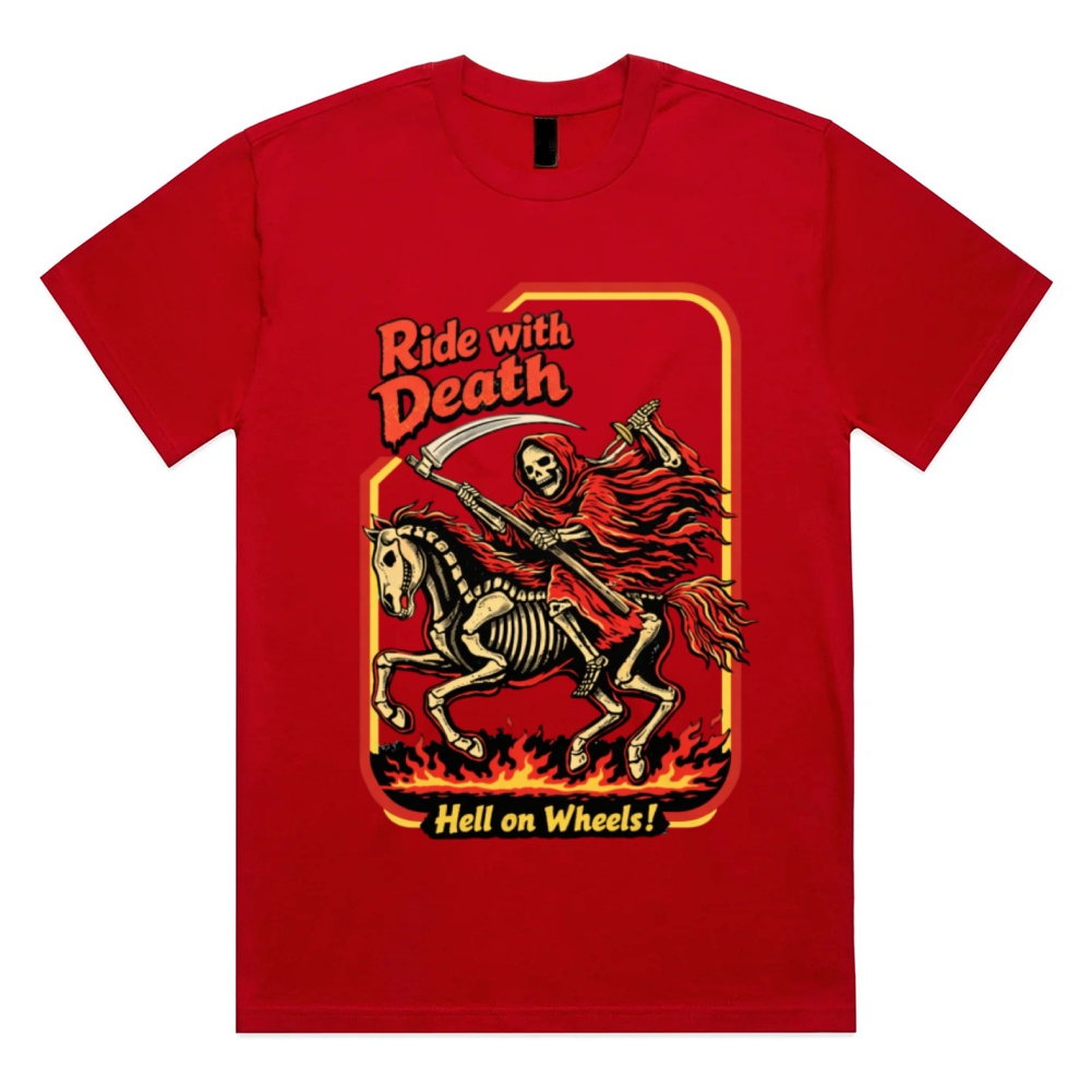 Death Rider Spirit Cotton Classic Fit Retro Dark Humor Graphic Tee