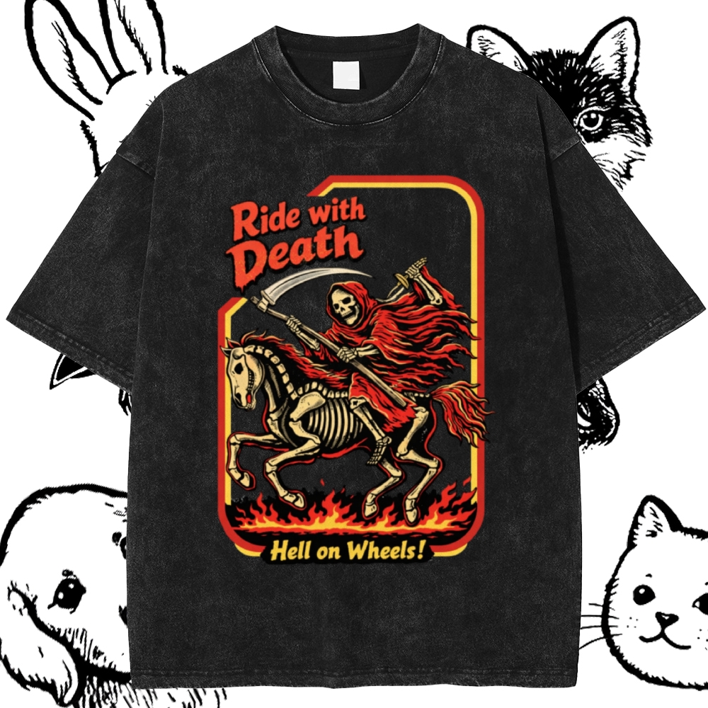 Death Rider Spirit Cotton Vintage Wash Classic Graphic Tee