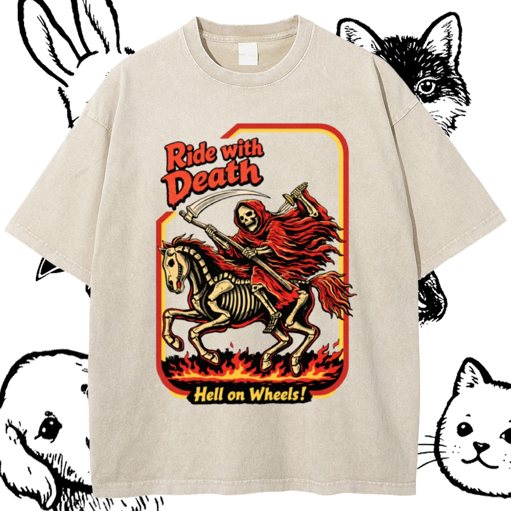 Death Rider Spirit Cotton Vintage Wash Classic Graphic Tee