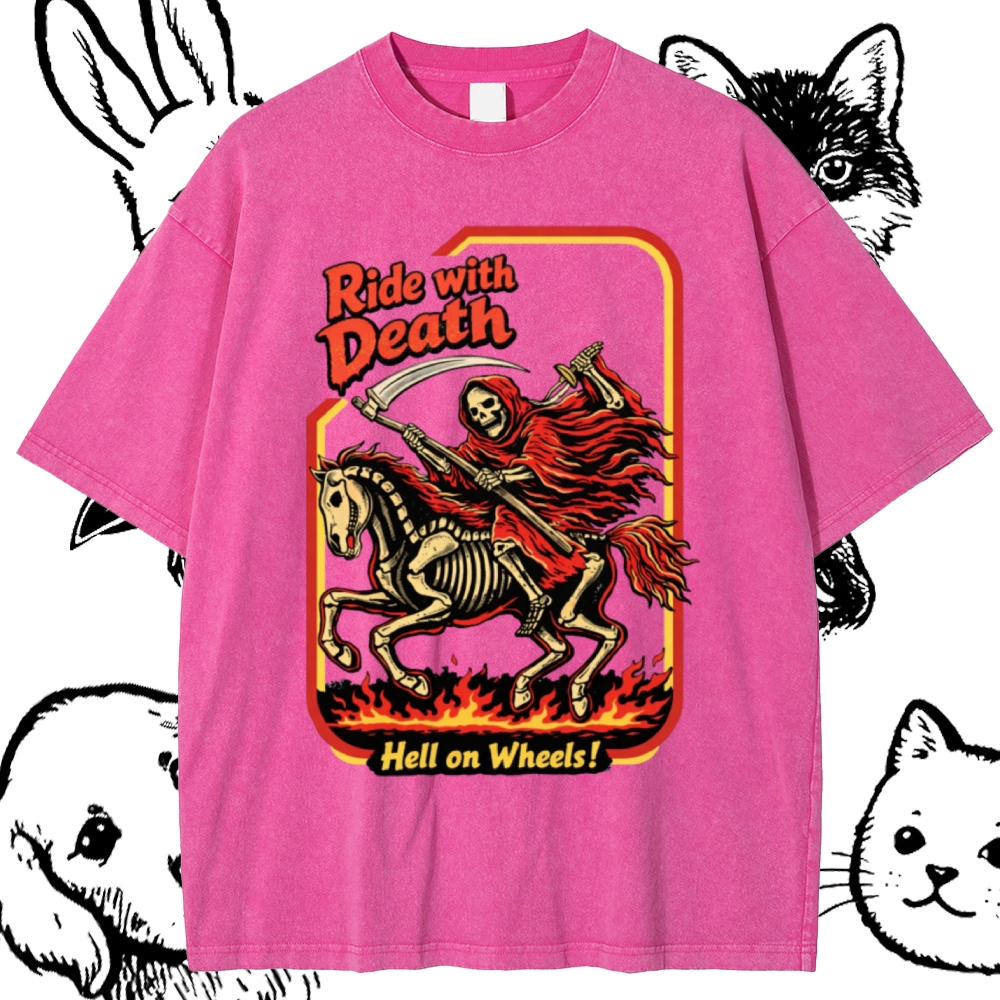 Death Rider Spirit Cotton Vintage Wash Classic Graphic Tee
